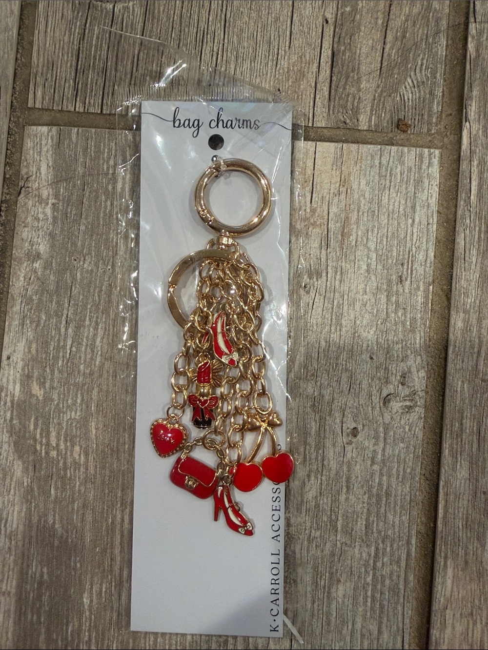Girlie Red Charm Bag Keychain